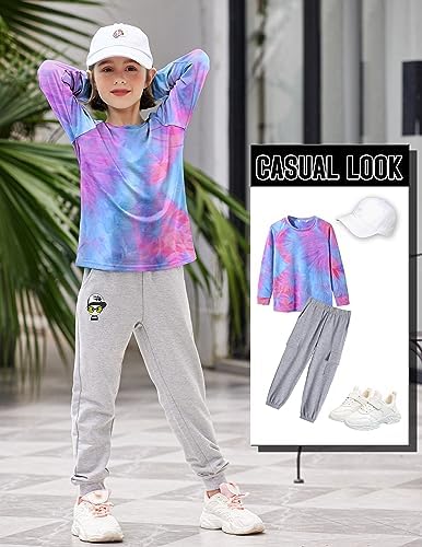 Arshiner Girls Casual Tie Dye Crewneck Long Sleeve Loose Sweatshirt for 4-12 Years 3 51UcwYZ eWL. AC
