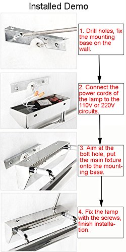 LUMINTURS 7W 30-LED SMD 5050 Wall Sconce Light Fixture Bulb Modern Mirror Fr...