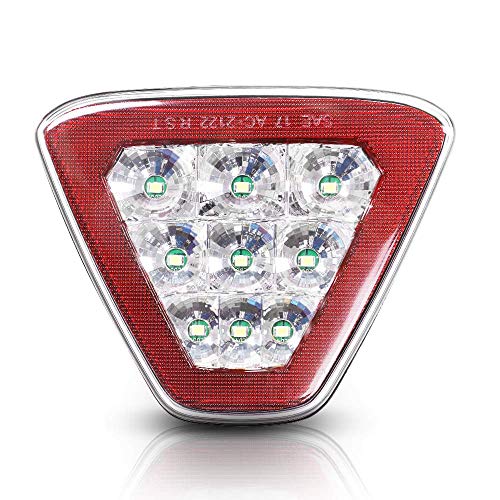 IKON MOTORSPORTS, Brake Lights Universal Fitment for Cars, Triangle Red Rear Tail Third 3RD Stop Safety Lamp