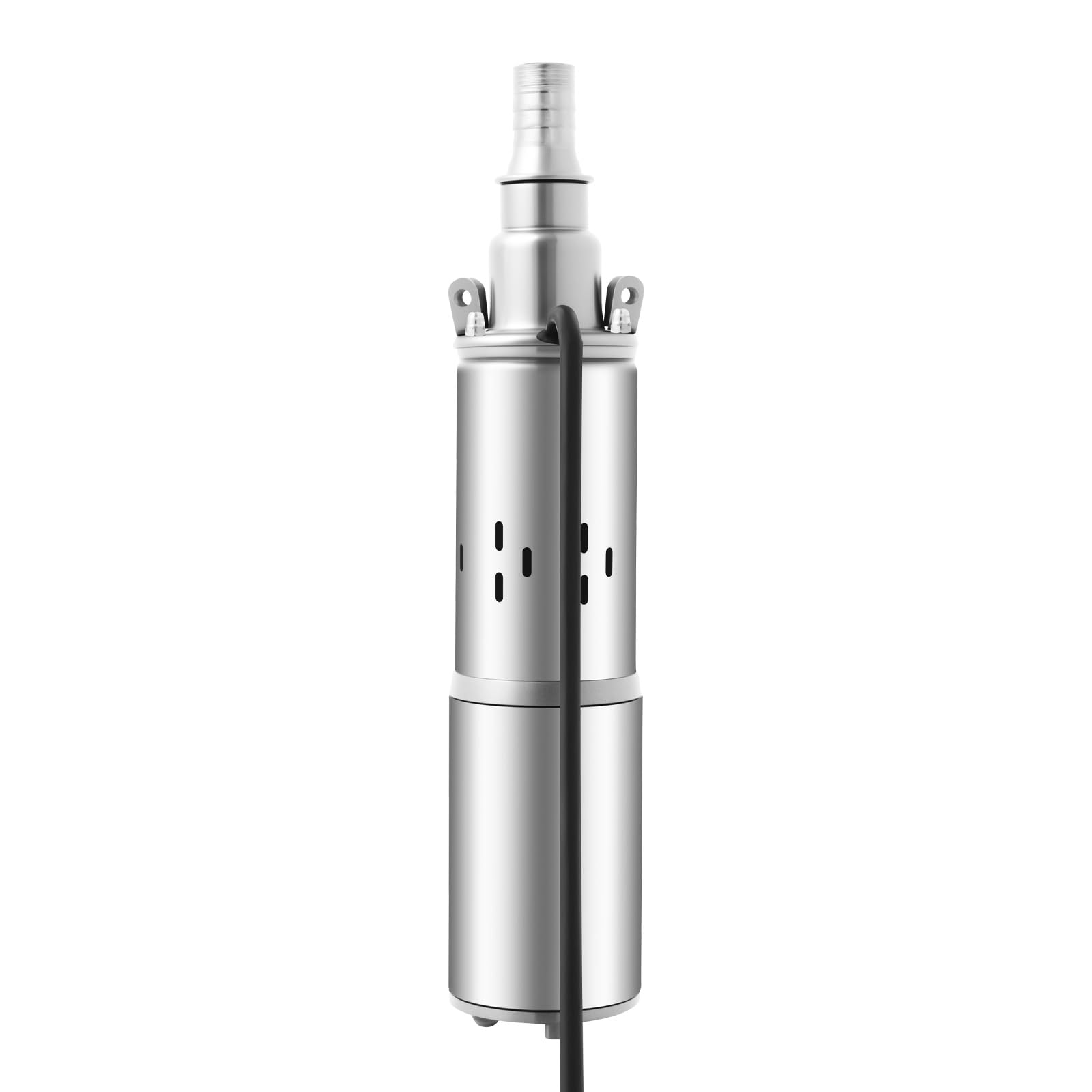 Bomba de Pozo Profundo Motor 180 W 1200 L/h, Bomba Sumergible agua Profundo de acero inoxidable 3000 rpm, Bomba de Agua Solar, Altura Máxima 20 m, Caudal 1,2 m³, IP68