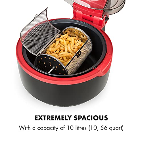KLARSTEIN VitAir Turbo Hot Air Fryer, Reduced-Fat Frying, Baking, Grilling and Roasting, 9.6 qt Cooking Chamber, Rotisserie, 1400 Watts Halogen, Up to 450 F, Red - Thumbnail 5