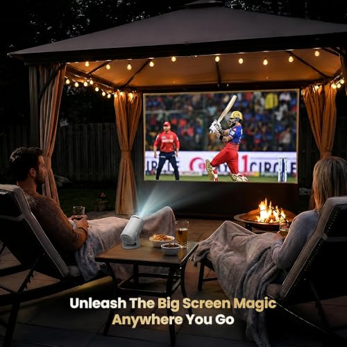 Image of Electronics Lightbeam Android Smart LED Projector 4K UHD & 1080p Support, Built-in Streaming Apps (Netflix, Prime, Hotstar, etc), Auto Keystone, 4000 Lumens, 150 inch Screen, Miracast, HDMI, USB