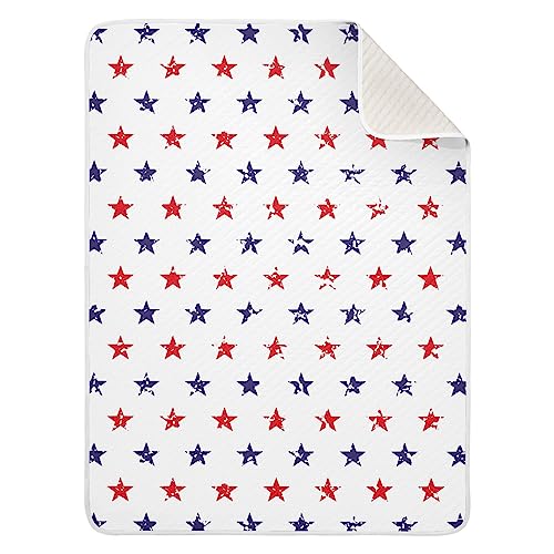 Image of Swaddle Blanket for American Flag Stars Baby Receiving Blanket Muslin Baby Swaddles Soft Cotton Breathable Nursery Blankets for Unisex Boys and Girls 30x40 Inch