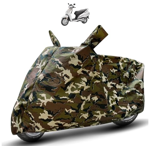 Image of Auto Hub Waterproof Scooty Cover Compatible with Activa 125 Dustproof, UV Protection Two Wheeler Scooty Activa 125 Cover - Army Print