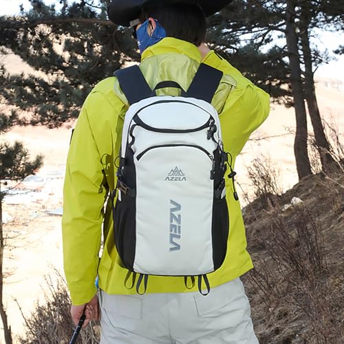 Mochila pequeña de senderismo 25L para viaje blanca miniatura 6