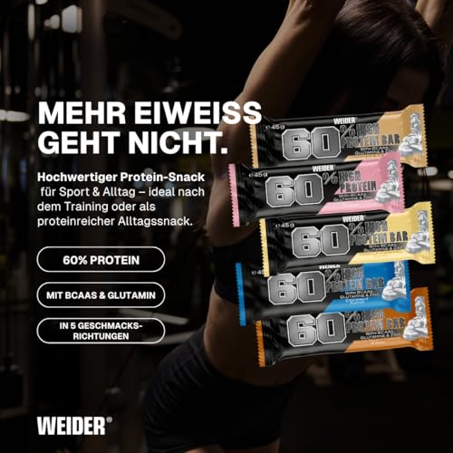 Weider 60% Proteinriegel - Hochproteinhaltiger Riegel mit 27g Protein, wenig Zucker… – Ansicht 2