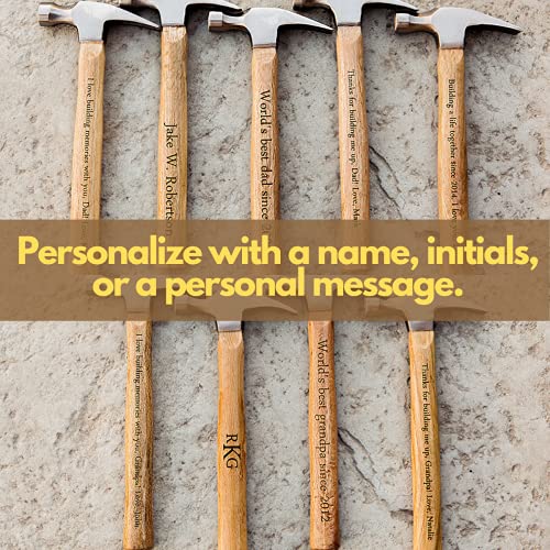 Personalized Dad Gifts From Daughter - Personalized Engraved Hammer Birthday Gift For Fathers And Grandpa (Thank You For Building Me Up) - Unique Fathers Day Gift For Him, Boyfriend, Dad, Husband #TOP4