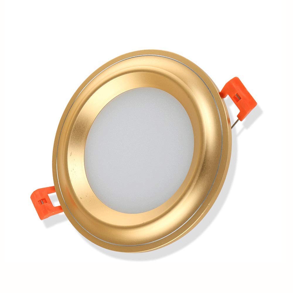 Oświetlenie Sufitowe Wewnętrzne Wpuszczane Ultracienkie, 5W/7W, Panel Aluminiowy, Reflektory, Europejska Oprawa, Okrągła, Płaska, Bez Stroboskopu, Oświetlenie L(6000K-7W)