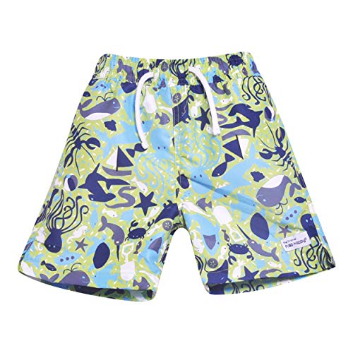Flap Happy Boys' Baby UPF 50 Swim Trunk with Mesh Liner, Beach Bums, 2