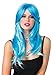 Leg Avenue Glow Two-Tone Long Curly Wig, Neon Blue/Aqua, One Size