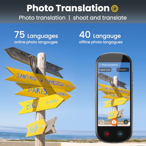 Language Translator Device No WiFi Needed, AI Translator with ChatGPT, Two Way Real Time Voice Translator Device with 150+ Languages, Recording/Offline/Photo Translation for Travel Business Learning - Image 6