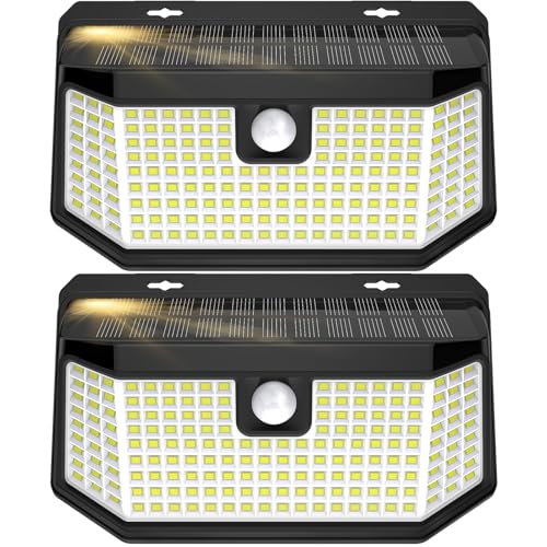 Aootek solar lights outdoor 182 leds 2500lm solar motion sensor lights...