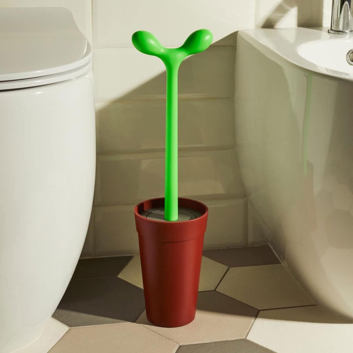 Alessi ASG04 Merdolino Scopino di Design in Resina Termoplastica per Pulizia WC, Marrone