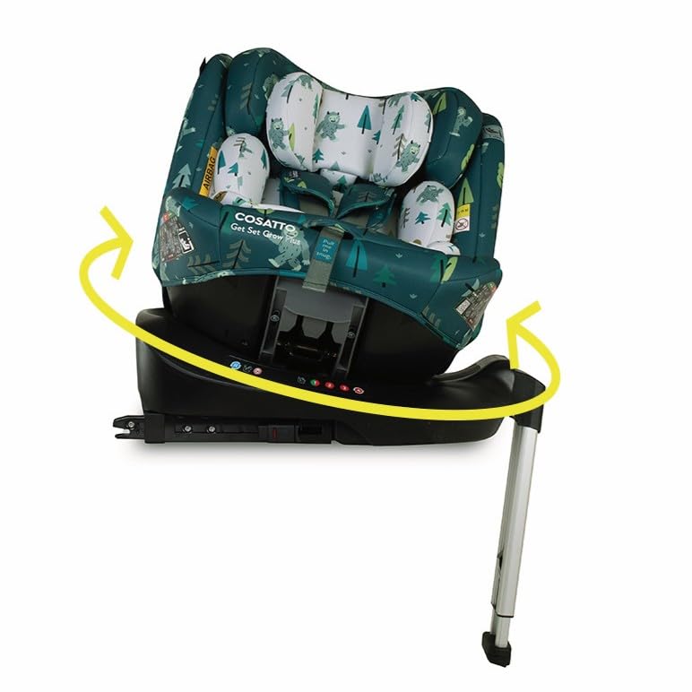 Cosatto Get Set Grow Plus i-Size 360 Car Seat with ISOFIX 0-12 Years, 360 Swivel Rotation, ADAC Testing, Group 0+123, ERF (Yoohoo Yeti)