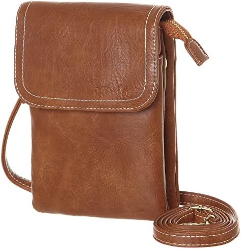 MINICAT Roomy Pockets Series Small Crossbody Bags Cell Phone Purse Wallet for Women (F-Brown)