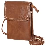 MINICAT Roomy Pockets Series Small Crossbody Bags Cell Phone Purse Wallet for Women (F-Brown)