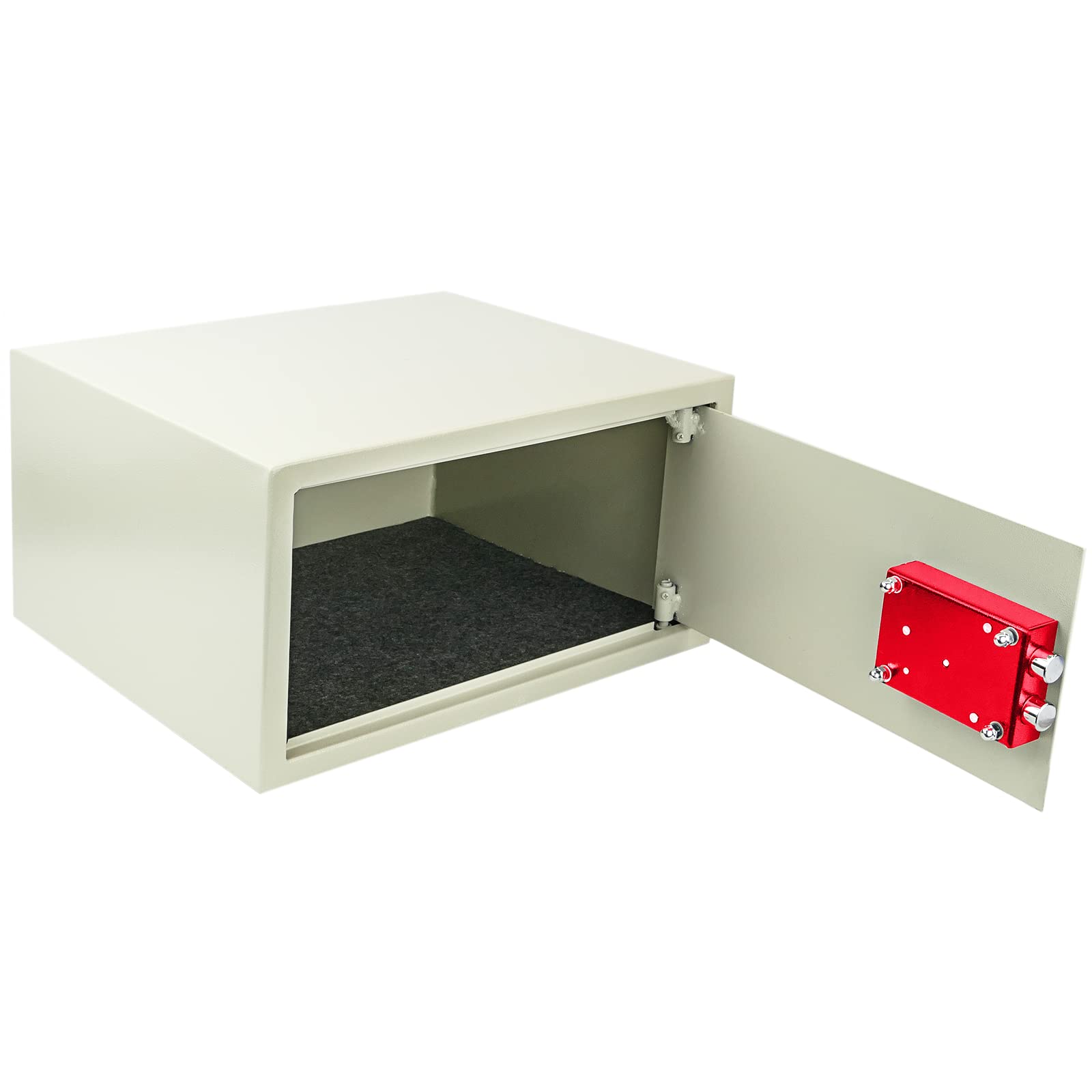 PrimeMatik - Coffre-fort de sécurité en acier avec clés 44 x 38 x 23 cm Beige