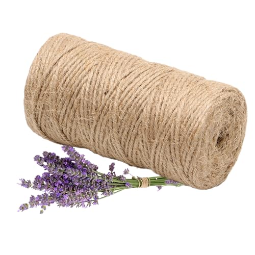 Jute-Schnur 100m 2mm Jutegarn Schnur reissfest Natur Jute Kordel Deko Paketschnur Naturfaser Dekoration Verpackung Bindegarn Hanfschnur Spagat Hanfband Juteband