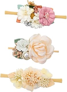 SECFOU 3Pcs Faixa De Cabeça Infantil Faixa De Cabeça De Bebê Faixa De Cabeça Recém-Nascido Faixa Floral Recém-Nascida Faixa De Cabelo De Bebê Menina Laços De Cabelo Para Crianças Faixa