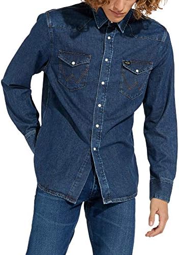 Wrangler Men's Icons Denim Shirt, Blue 