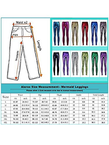Alaroo Shiny Fish Scale Mermaid Leggings For Women Pants Green M #TOP7