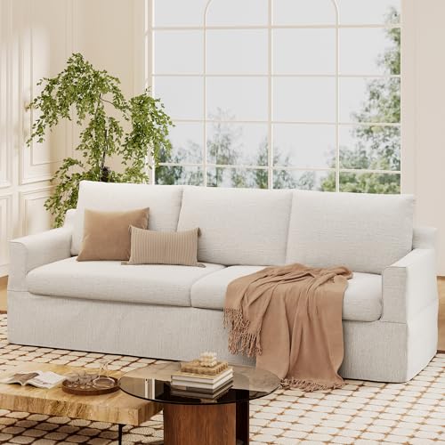AMICLIBER 93 Inch Sofa Couch,Chenille 3-Seater Deep Seat Sofa Couch,Upholstered Modern Loveseat...