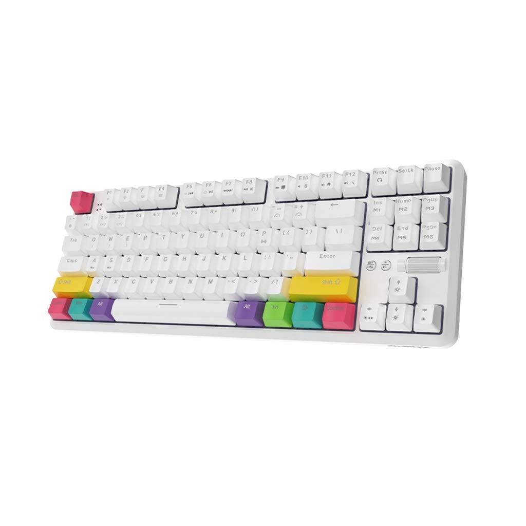 Profession لوحة المفاتيح لوحة المفاتيح الميكانيكية لوحة اتصال مزدوجة وضع RGB الإضاءة الخلفية والأزرق اللاسلكي لعبة الكمبيوتر/ماك Ergonomics