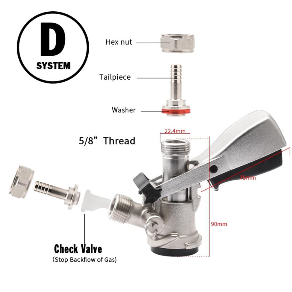 All-SS A/D/S Typ Keg-Koppler mit 8mm Duotight Push-Fit Design für Heimbrauanwendungen D