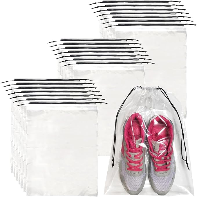 12x16 Inch Drawstring (Pack of 30, Navy Blue) | Waterproof Multipurpose Storage Pouch for Shoes, Travel, Clothes & Accessories | Durable Reusable Organizer Bags-image-13