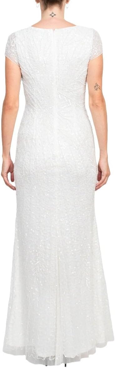 Adrianna Papell Womens Beaded Mermaid GownSpecial Occasion Dress - Image 5