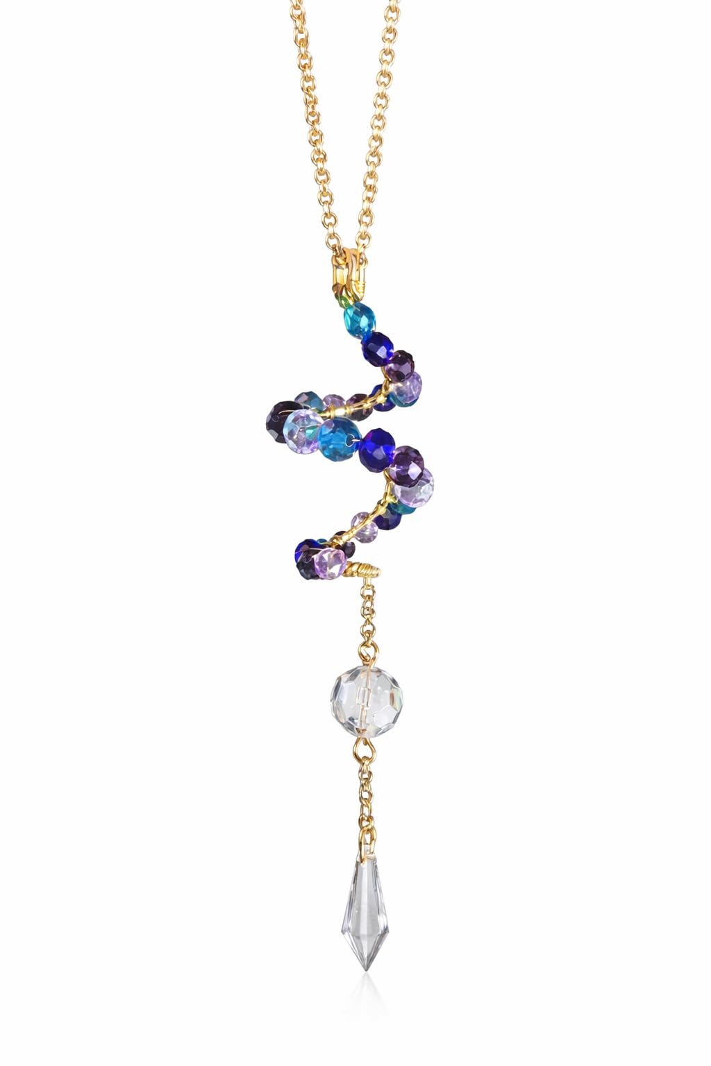 Aurora Gems Crystal Spiral Car Hanging | Rear View Mirror Hanging | Rainbow Light Catcher | Aesthetic Car Decor | Handmade Beaded Car Charm | Pack of 1 |-image-23