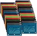 Big 3 Ring Pencil Pouch with Clear"See Through" Window - 24 Bulk Pack Bundle (Color Pack 1)