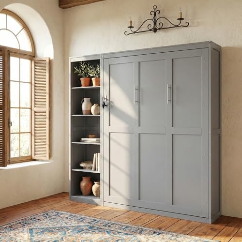 Harper & Bright Queen Wall Bed with Shelves