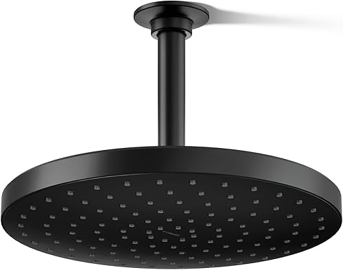 Miniatura 14 de Kohler 76465-Y-BN Awaken Cabezal de lluvia de una sola función, 2.5 gpm, níquel cepillado vibrante Vibrant Brushed Nickel,Negro mate,Bronce frotado