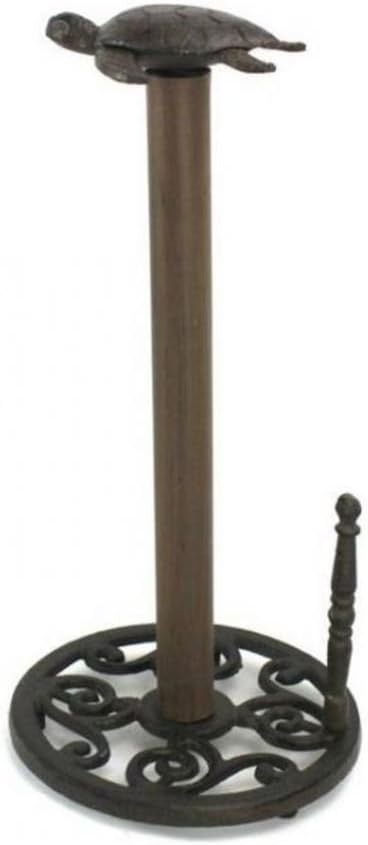 Hampton Nautical K-9203-cast-iron Cast Iron Sea Turtle Paper Towel Holder 13" - Sea Turtle Decoration - Beach Decor - Cast Iron Decor