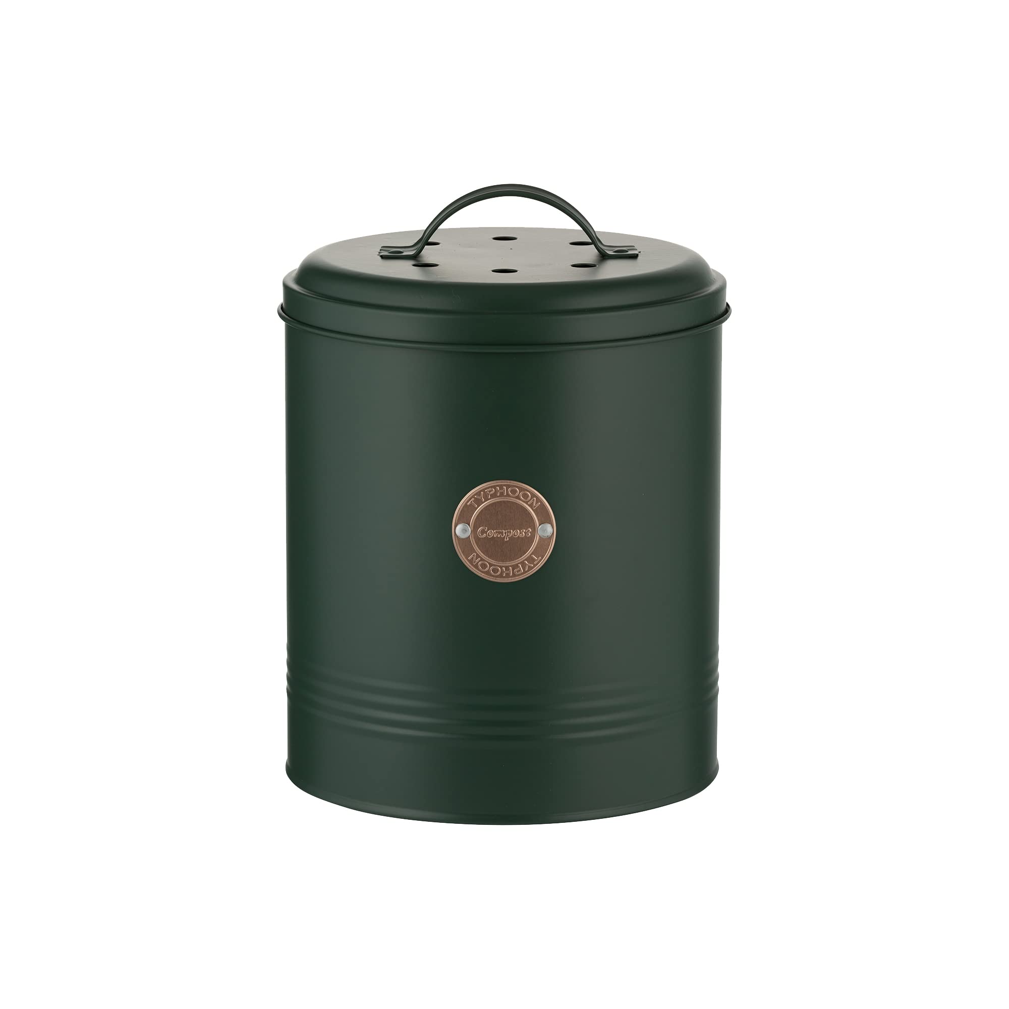 TyphoonLiving Green Compost Caddy with Lid, 2.5L