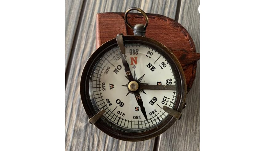 Brújula de bolsillo náutica de latón vintage, brújula marina de latón, regalo para mamá/papá miniatura 3