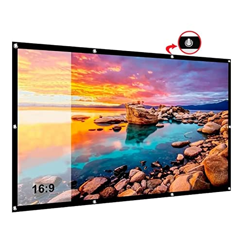 Fosa Pantalla de de 100 Pulgadas, Cortina de de Pantalla Ancha 16:9, Pantalla de Proyección Plegable Antiarrugas, Pantallas de Películas de Portátiles