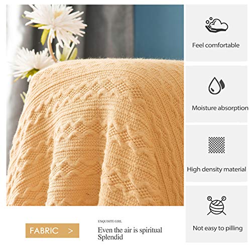 PETCUTE Sofa Throw Sofa Blankets Throws Large Medium Small Versatile Sofa Bedspread Travel Office Throw Orange 170X200CM - Image 3