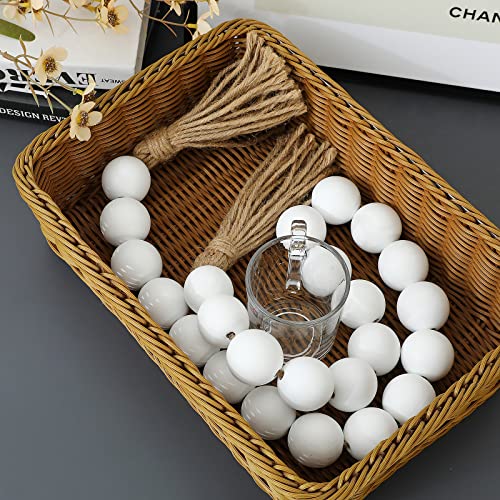Guirnalda de borlas de madera para mesa de cafe y bandejas de estilo granja rustica 3
