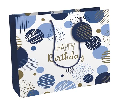 Clairefontaine 32487-6Cpack – Juego de 6 bolsas de regalo Excellia, formato Shopping – 37,3 x 11,8 x 27,5 cm, 210 g, diseño de HB azul, embalaje de regalo, ideal para: Juegos de Sociedad, Puzzles