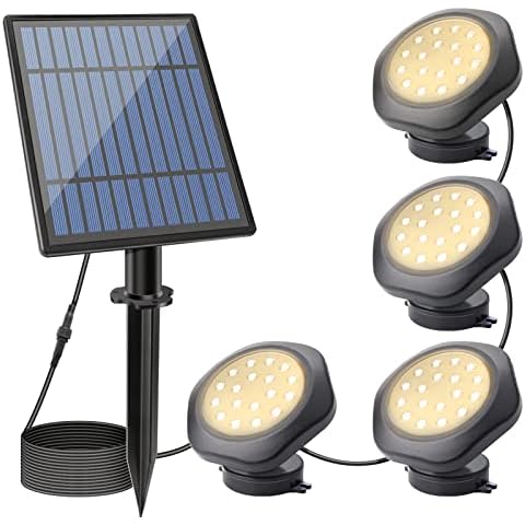 APONUO Pond Lights Led Underwater, Outdoor Spotlight Solar IP68 Underwater Pond Lights Fountain Lights Submersible Outdoor for Tree Pool Fountain Tank Garden(Warm White) Cover