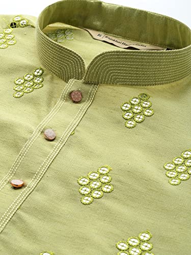 Image of Rajubhai Hargovindas Men's Jacquard Work Kurta Set