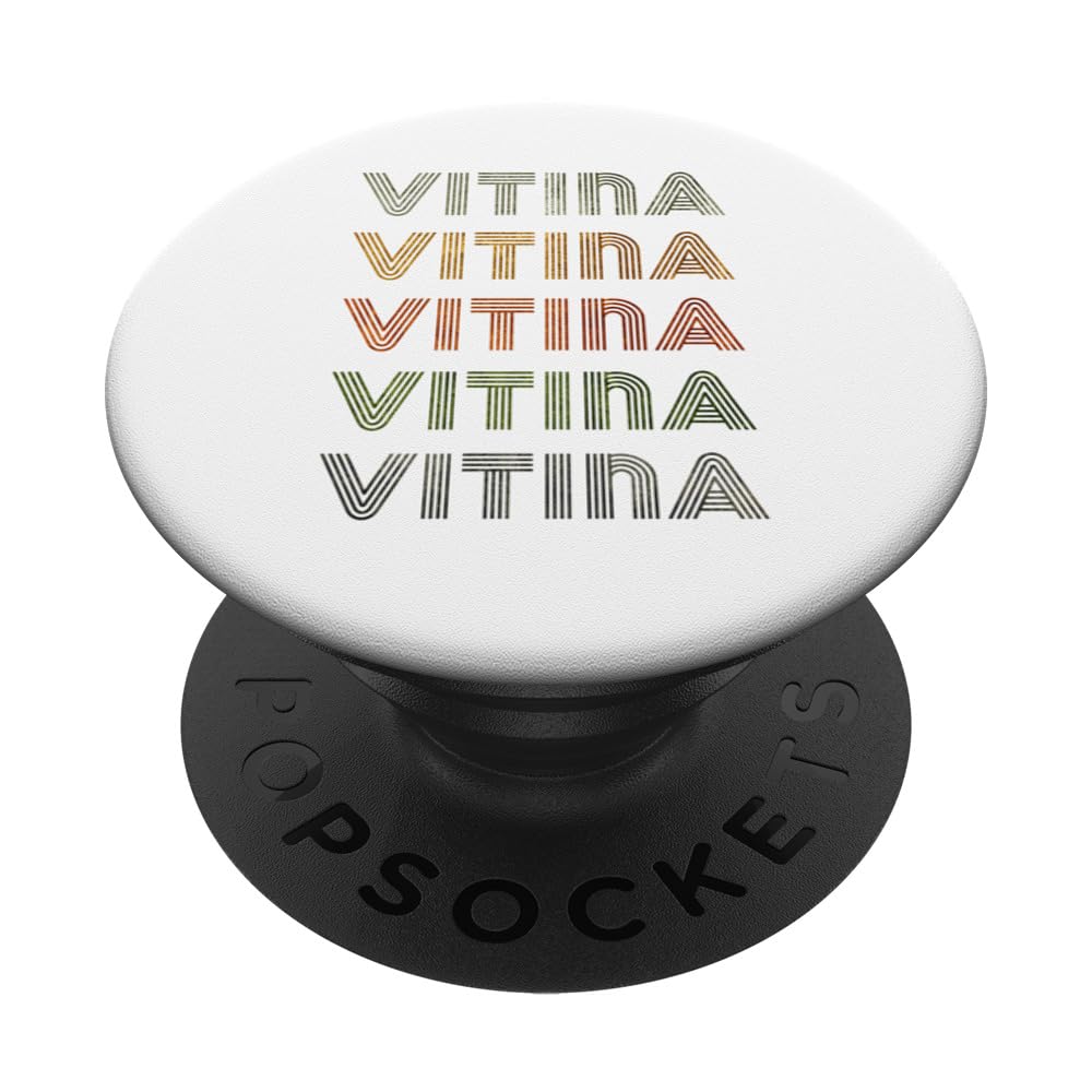 Love Heart Vitina Tee Grunge Vintage Style Black Vitina PopSockets Standard PopGrip