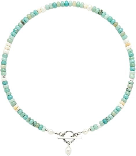 Elova Jewelry Beaded Necklace Review: Turquoise and Pearl Design
