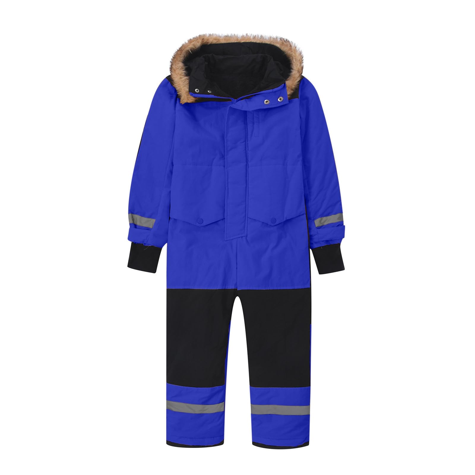 Schneeanzug Kinder Warmes Daunenjacke Set Wasserdichter Winter Skijacke Softshell Dickere Skihose Fellkragenkapuze Winddichter Skianzug Reflektierenden Streifen Schneeoverall