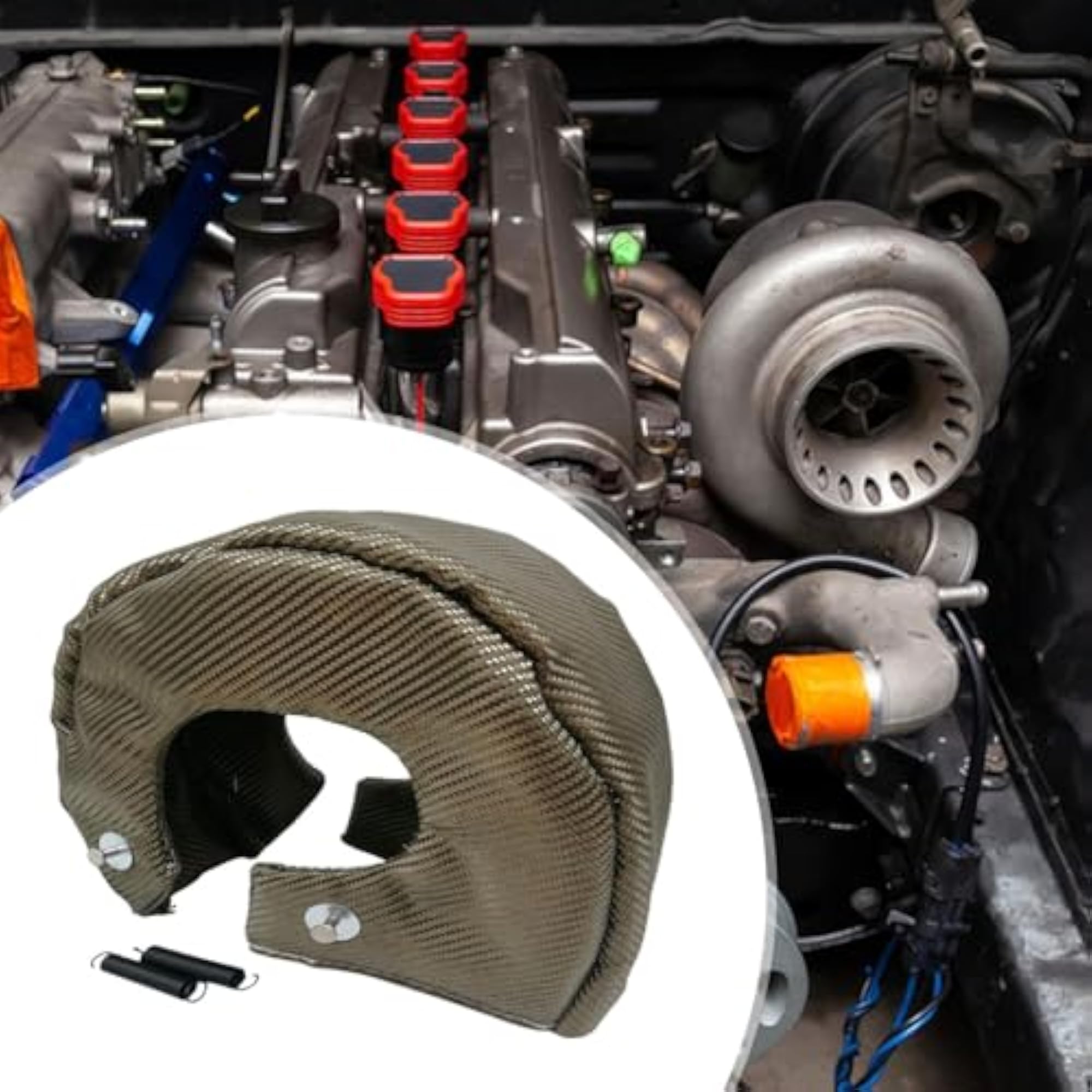 Turbocharger Cover Wrap with Locking Springs