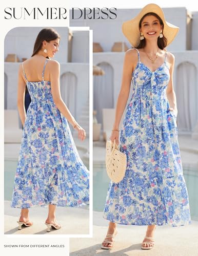 Image of GRACE KARIN Womens Summer Floral Maxi Dresses 2026 Long Flowy Boho Dress Beach Vacation Sundresses Casual Clothes with Pocket