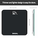 BAGAIL Basics Bathroom Scales Digital Weighing Scale with High Precision Sensors and Tempered Glass, Ultra Slim,Step-on Technology, Shine-Through Display Black gallery image