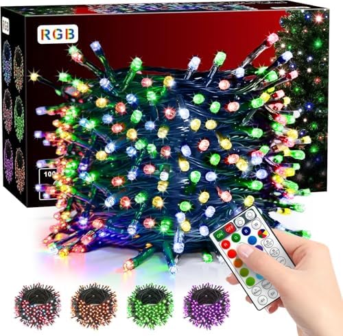 Voolex Christmas Lights 200 Led 66Ft, RGB Smart Color Changing Christmas String Light 24 Modes Twinkle Fairy String Waterproof Indoor Outdoor Decoration Lights for Halloween Thanksgiving Christmas